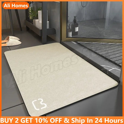 40x60cm Diatomaceous Bathroom Mats Earth Magic Bath Mat Super Absorbent Toilet Carpet Door Foot Mats Bath Rubber Shower Rug Pad