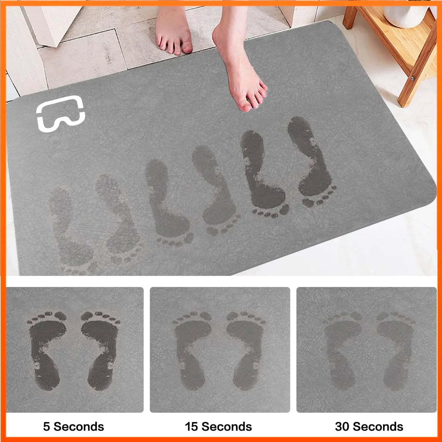 40x60cm Diatomaceous Bathroom Mats Earth Magic Bath Mat Super Absorbent Toilet Carpet Door Foot Mats Bath Rubber Shower Rug Pad