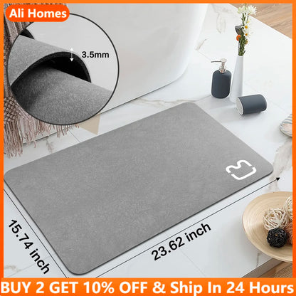 40x60cm Diatomaceous Bathroom Mats Earth Magic Bath Mat Super Absorbent Toilet Carpet Door Foot Mats Bath Rubber Shower Rug Pad